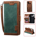 For Huawei Y7(2019) Retro Splicing Horizontal Flip Leather Case with Card Slots & Holder & Wallet(Green)