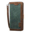 For Huawei Y7(2019) Retro Splicing Horizontal Flip Leather Case with Card Slots & Holder & Wallet(Green)