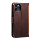 For iPhone 11 Pro Max Retro Splicing Horizontal Flip Leather Case with Card Slots & Holder & Wallet(Brown)