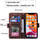 For iPhone 11 Pro Max Retro Splicing Horizontal Flip Leather Case with Card Slots & Holder & Wallet(Brown)