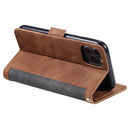 For iPhone 11 Pro Max Retro Splicing Horizontal Flip Leather Case with Card Slots & Holder & Wallet(Grey)