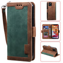 For iPhone 11 Pro Max Retro Splicing Horizontal Flip Leather Case with Card Slots & Holder & Wallet(Green)