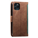 For iPhone 11 Pro Max Retro Splicing Horizontal Flip Leather Case with Card Slots & Holder & Wallet(Green)