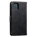 For iPhone 11 Retro Splicing Horizontal Flip Leather Case with Card Slots & Holder & Wallet(Black)