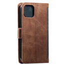 For iPhone 11 Retro Splicing Horizontal Flip Leather Case with Card Slots & Holder & Wallet(Grey)
