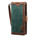 For iPhone 11 Retro Splicing Horizontal Flip Leather Case with Card Slots & Holder & Wallet(Green)