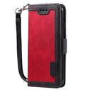 For iPhone SE 2022 / SE 2020 / 8 / 7 Retro Splicing Horizontal Flip Leather Case with Card Slots & Holder & Wallet(Red)