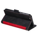 For iPhone SE 2022 / SE 2020 / 8 / 7 Retro Splicing Horizontal Flip Leather Case with Card Slots & Holder & Wallet(Red)