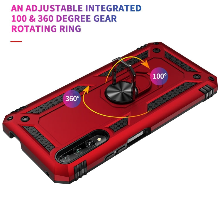 For Huawei Y9s Shockproof TPU + PC Protective Case with 360 Degree Rotating Holder(Silver)