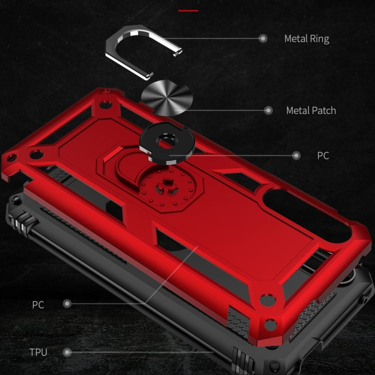 For Huawei Y9s Shockproof TPU + PC Protective Case with 360 Degree Rotating Holder(Silver)