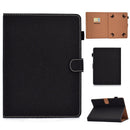 For 8 inch Solid Color Tablet PC Universal Magnetic Horizontal Flip Leather Case with Card Slots & Holder(Black)