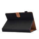 For 8 inch Solid Color Tablet PC Universal Magnetic Horizontal Flip Leather Case with Card Slots & Holder(Black)