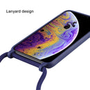 For iPhone XS / X Candy Color TPU Protective Case with Lanyard(Dark Pink)