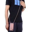 For iPhone XS Max Candy Color TPU Protective Case with Lanyard(Pink)