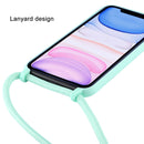 For iPhone 11 Candy Color TPU Protective Case with Lanyard(Black)