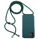 For iPhone 11 Candy Color TPU Protective Case with Lanyard(Dark Green)