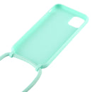 For iPhone 11 Candy Color TPU Protective Case with Lanyard(Dark Green)