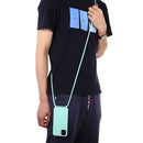 For iPhone 11 Candy Color TPU Protective Case with Lanyard(Dark Green)
