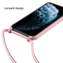 For iPhone 11 Pro Max Candy Color TPU Protective Case with Lanyard(Dark Pink)