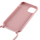 For iPhone 11 Pro Max Candy Color TPU Protective Case with Lanyard(Dark Pink)