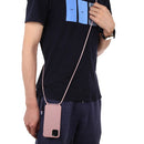 For iPhone 11 Pro Max Candy Color TPU Protective Case with Lanyard(Dark Pink)