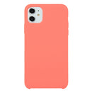 For iPhone 11 Solid Color Solid Silicone Shockproof Case(Peach Red)