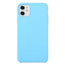 For iPhone 11 Solid Color Solid Silicone Shockproof Case (Chrysanthemum Blue)