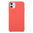 For iPhone 11 Solid Color Solid Silicone Shockproof Case(Camellia Red)