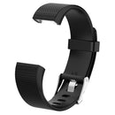 For Fitbit Charge 2 Common Texture Silicone Watch Band with Buckle, Size:S(Sky Blue)