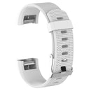 For Fitbit Charge 2 Common Texture Silicone Watch Band with Buckle, Size:L(White)