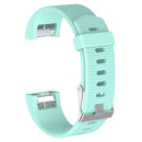 For Fitbit Charge 2 Common Texture Silicone Watch Band with Buckle, Size:L(Mint Green)