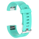 For Fitbit Charge 2 Common Texture Silicone Watch Band with Buckle, Size:L(Lake Blue)