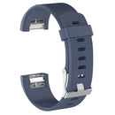 For Fitbit Charge 2 Common Texture Silicone Watch Band with Buckle, Size:L(Blue Grey)