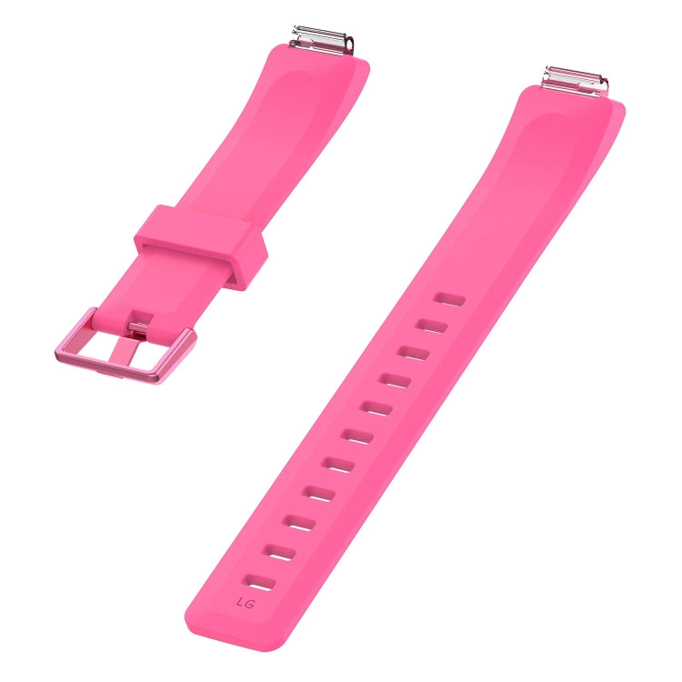 For Fitbit Inspire / Inspire HR Glossy Surface Silicone Watch Band, Size:S(Pink)