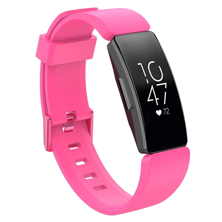 For Fitbit Inspire / Inspire HR Glossy Surface Silicone Watch Band, Size:S(Pink)