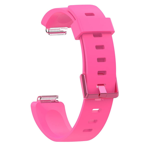 For Fitbit Inspire / Inspire HR Glossy Surface Silicone Watch Band, Size:S(Pink)