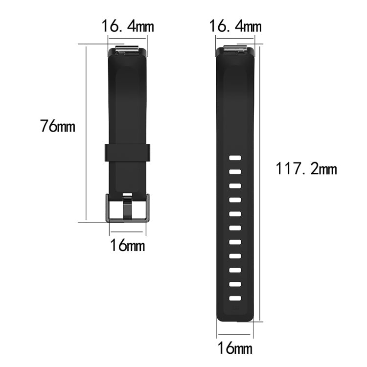 For Fitbit Inspire / Inspire HR Glossy Surface Silicone Watch Band, Size:S(Black)