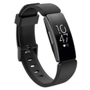 For Fitbit Inspire / Inspire HR Glossy Surface Silicone Watch Band, Size:S(Black)