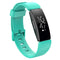 For Fitbit Inspire / Inspire HR Glossy Surface Silicone Watch Band, Size:S(Lake Blue)