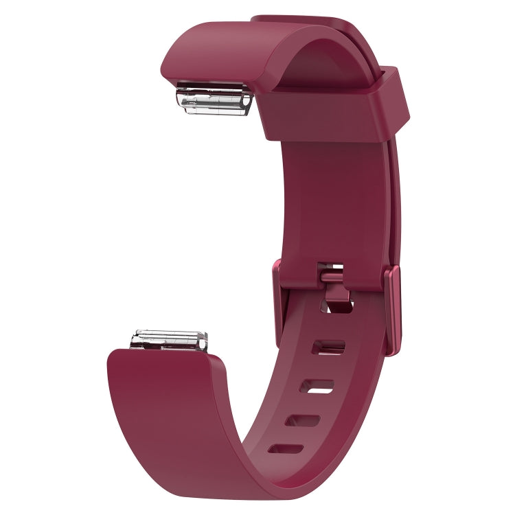 For Fitbit Inspire / Inspire HR Glossy Surface Silicone Watch Band, Size:S(Wine Red)