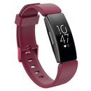 For Fitbit Inspire / Inspire HR Glossy Surface Silicone Watch Band, Size:S(Wine Red)