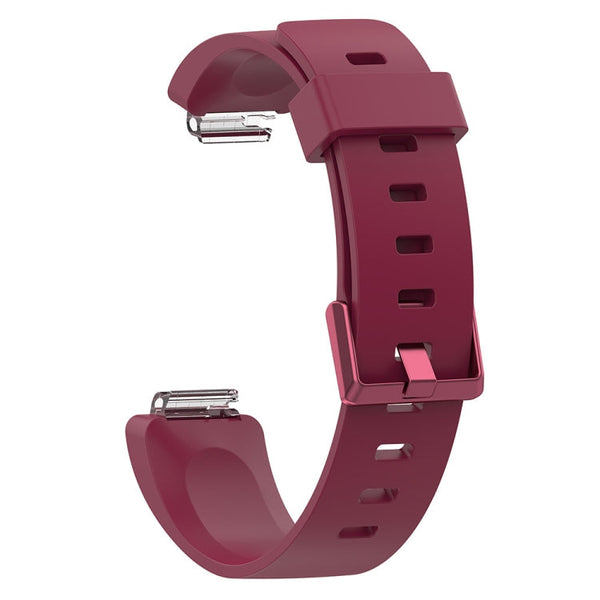 For Fitbit Inspire / Inspire HR Glossy Surface Silicone Watch Band, Size:S(Wine Red)