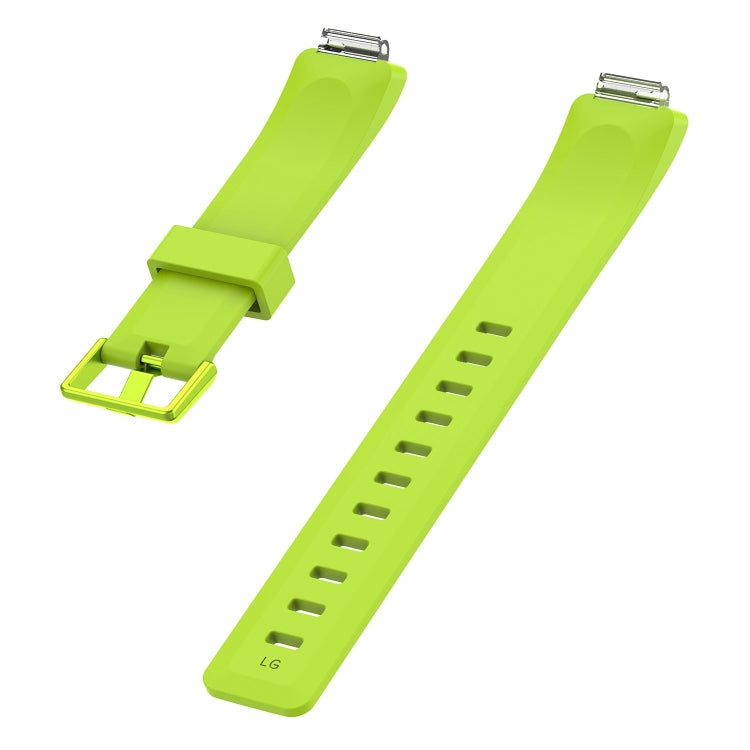 For Fitbit Inspire / Inspire HR Glossy Surface Silicone Watch Band, Size:S(Lime Green)