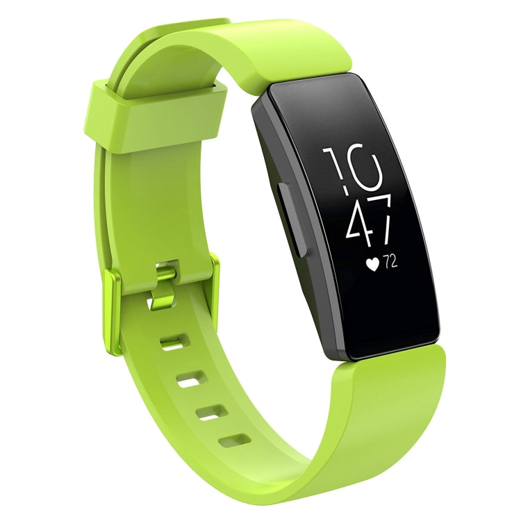 For Fitbit Inspire / Inspire HR Glossy Surface Silicone Watch Band, Size:S(Lime Green)