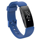 For Fitbit Inspire / Inspire HR Glossy Surface Silicone Watch Band, Size:S(Dark Blue)