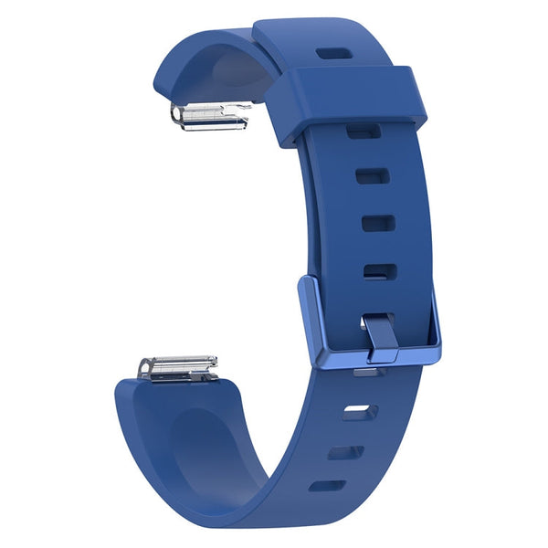For Fitbit Inspire / Inspire HR Glossy Surface Silicone Watch Band, Size:S(Dark Blue)