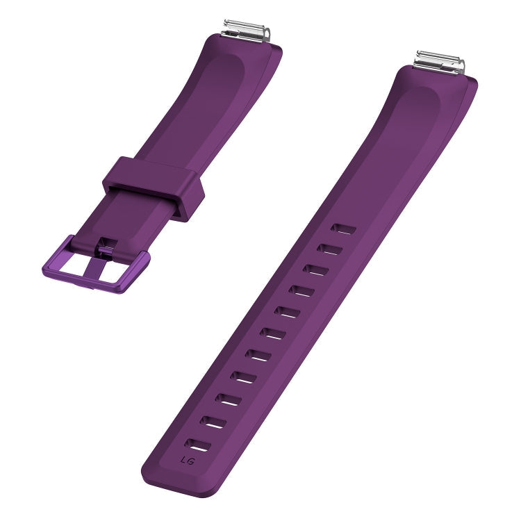 For Fitbit Inspire / Inspire HR Glossy Surface Silicone Watch Band, Size:S(Dark Purple)