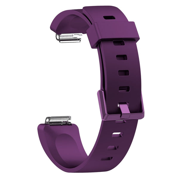 For Fitbit Inspire / Inspire HR Glossy Surface Silicone Watch Band, Size:S(Dark Purple)