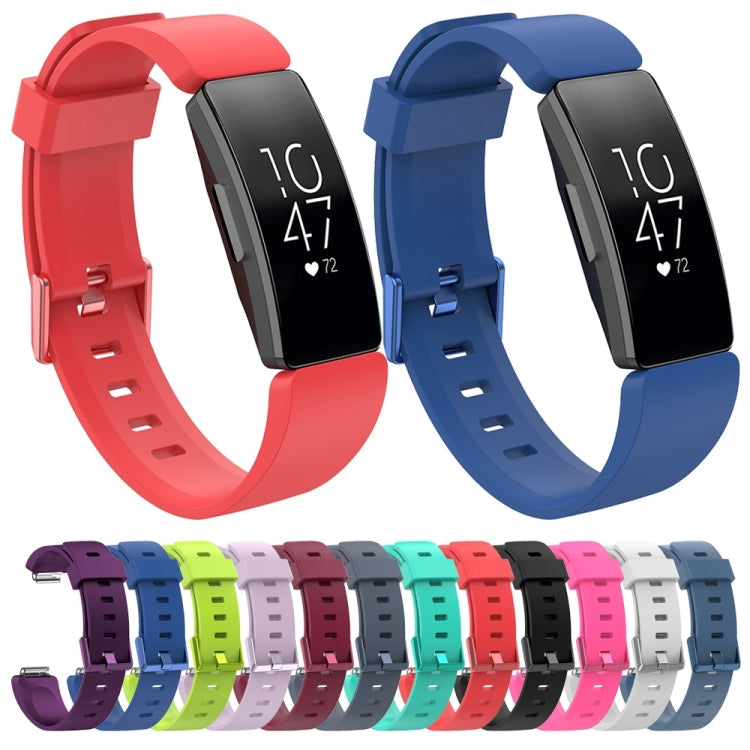 For Fitbit Inspire / Inspire HR Glossy Surface Silicone Watch Band, Size:S(Black)