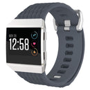 For Fitbit Ionic Dragon Scale Texture Silicone Watch Band with Buckle, Size:L(Blue Grey)
